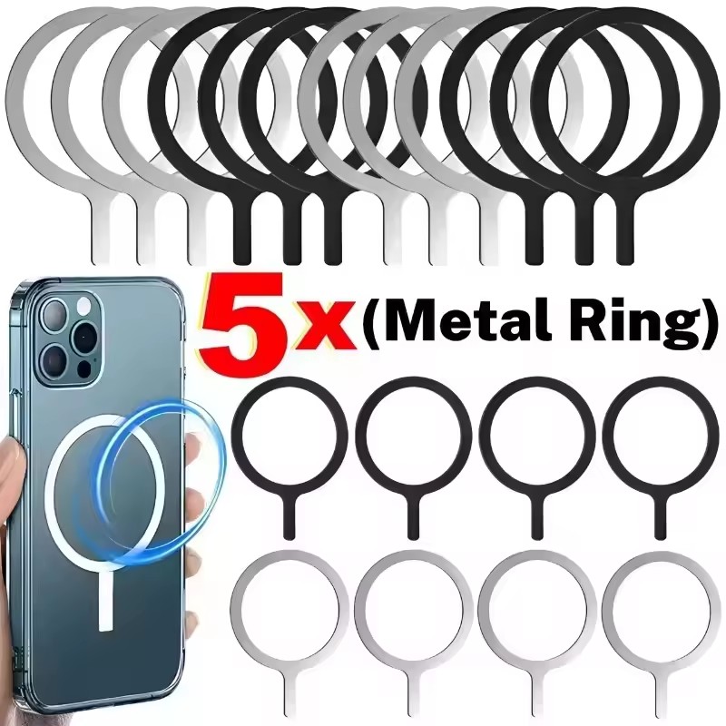 Wireless Charger - Anel Magnético Universal de Aço Inoxidável