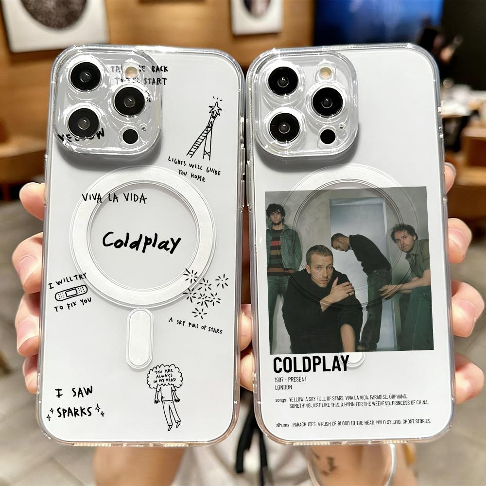 Wireless Charger - Capa de Celular Transparente Magnética C-Coldplay