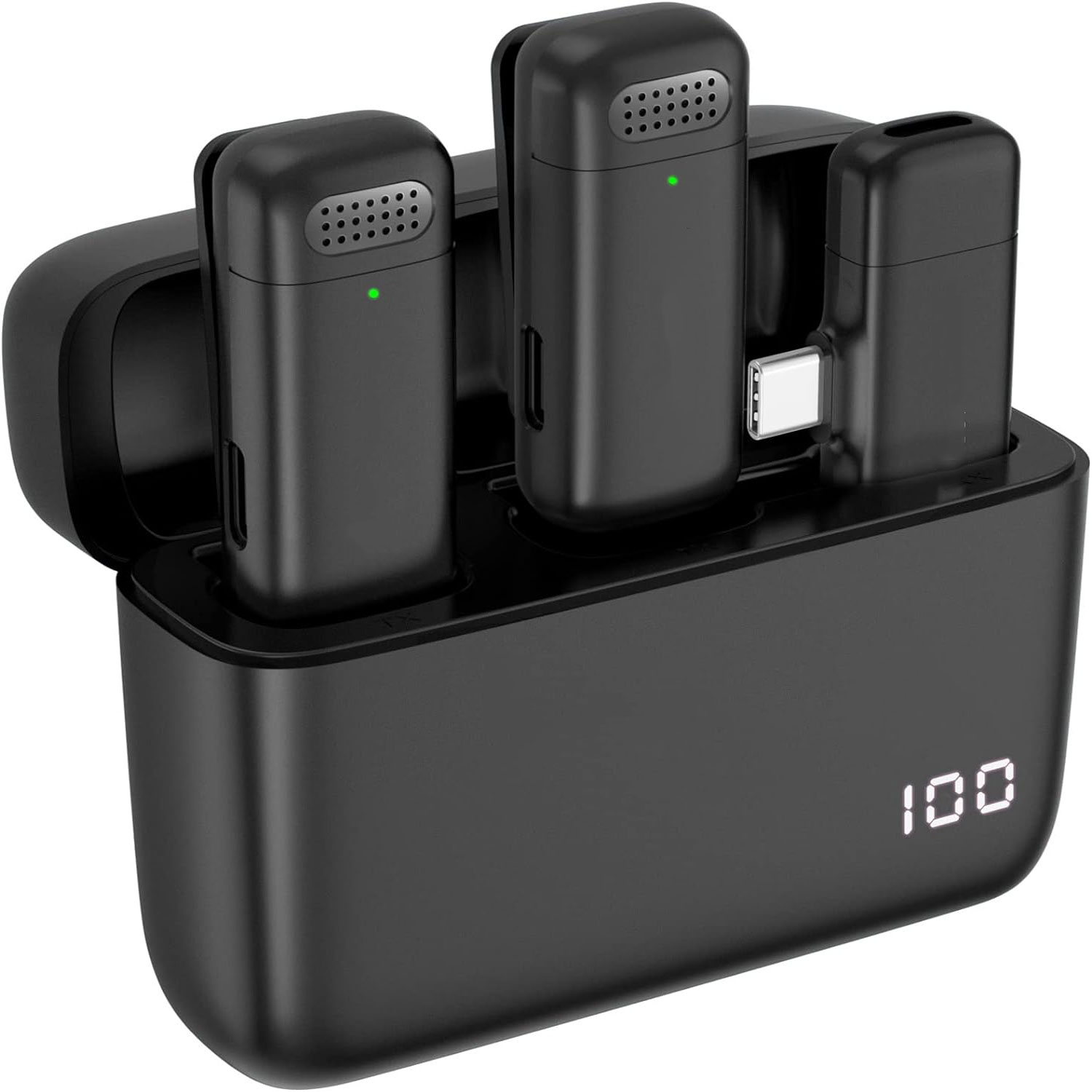 Wireless Charger - Kit com 2 Microfones de Lapela