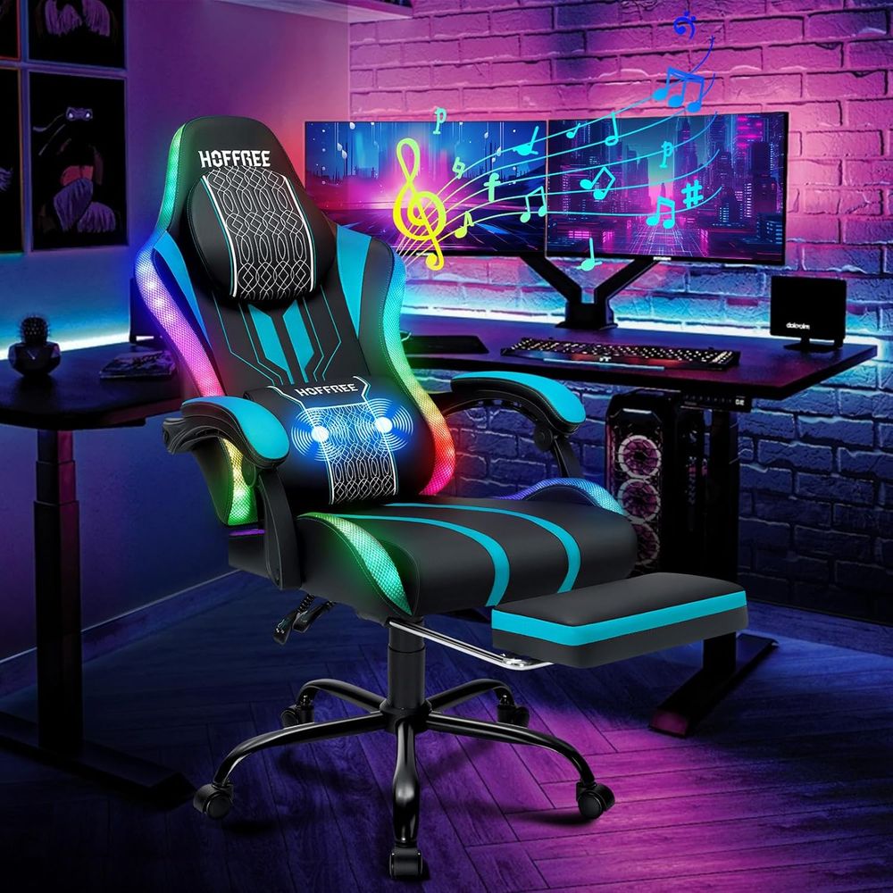 Cadeira Gamer com Luzes LED, A - Bluetooth Speaker avaliação e preço