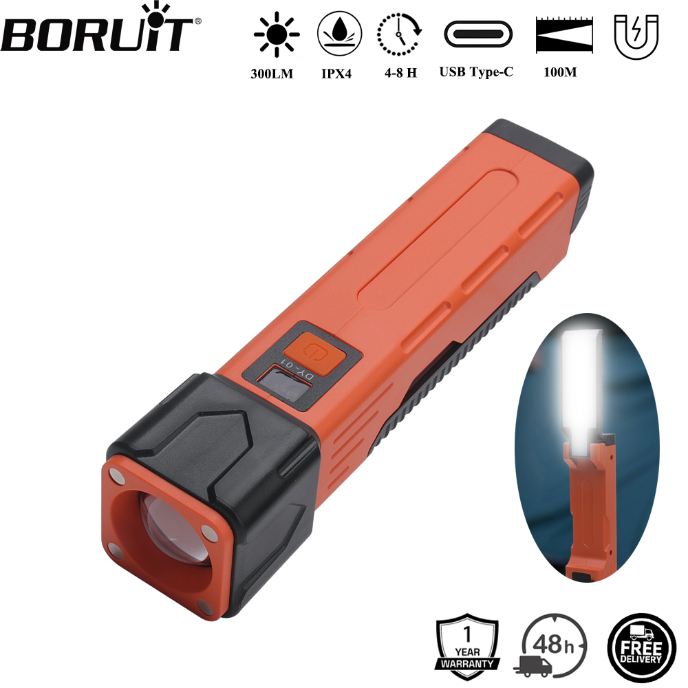 Boruit 300lm led luz de trabal - Power Bank avaliação e preço