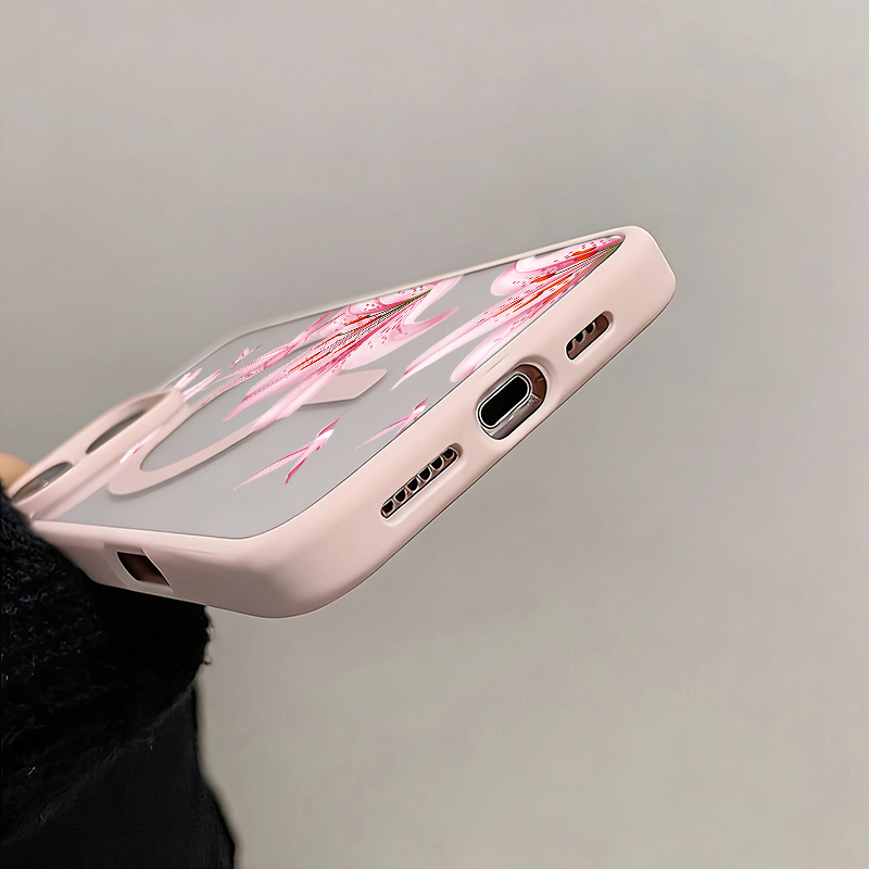 Capa Magnética Rosa com Flores - Wireless Charger avaliação e preço